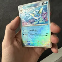 2025 Pokemon TCG SV Prismatic Evolutions #22 Vaporeon MASTER BALL HOLO - Image 1