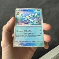 2025 Pokemon TCG SV Prismatic Evolutions #22 Vaporeon MASTER BALL HOLO - Image 4