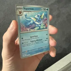 2025 Pokemon TCG SV Prismatic Evolutions #22 Vaporeon MASTER BALL HOLO - Image 5