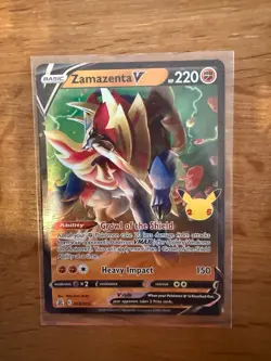 Pokemon TCG Zamazenta V Celebrations 018/025 25th Ultra Holo Rare Card NM - Image 1