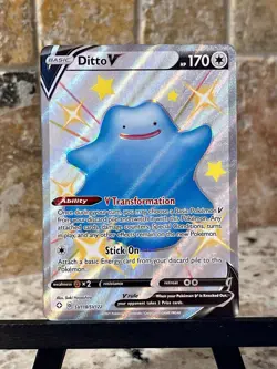 Pokemon TCG ~ Ditto V Full Art Holo [Shining Fates: Shiny Vault SV118/SV122] NIM - Image 2