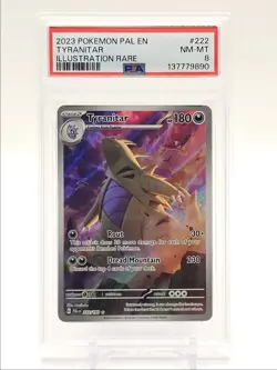 TYRANITAR 2023 POKEMON PALDEA EVOLVED ILLUSTRATION RARE B 222/193 PSA 8 Q5677 - Image 1