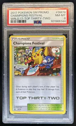 2017 Pokemon SM Black Star Promos Champions Festival #SM78c PSA 8 - Image 1