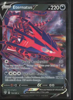 POKEMON TCG 2020 DARKNESS ABLAZE ETERNATUS V FULL ART 116/189 SWORD AND SHIELD - Image 1