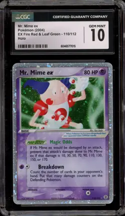 Pokemon Mr. Mime ex EX Fire Red & Leaf Green Holo Rare #110 CGC 10 Gem Mint - Image 1