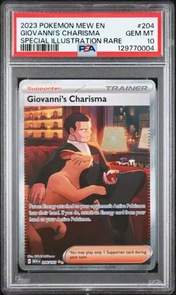 2023 POKEMON MEW EN-151 SPECIAL ILLUSTRATION RARE GIOVANNI'S CHARISMA PSA 10 - Image 1