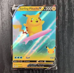 The Pokemon Company Surfing Pikachu V Celebrations 2021 200HP Holo 008/025 - Image 1