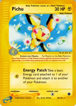 Pichu - Reverse Holo - 58/165 Expedition Base Set - Pokemon TCG - 2002 - Image 1