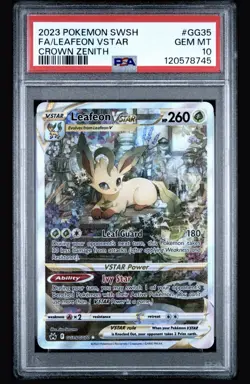 2023 Pokemon Crown Zenith Leafeon Vstar Full Art #GG35 PSA 10 Galarian Gallery - Image 1