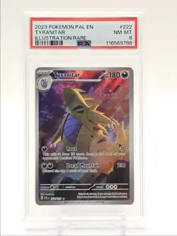 TYRANITAR 2023 POKEMON PALDEA EVOLVED ILLUSTRATION RARE A 222/193 PSA 8 Q5677 - Image 1