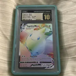 Pokemon Togekiss Vmax 191 Vivid Voltage Full Art Rainbow Rare CGC 10 Pristine - Image 2
