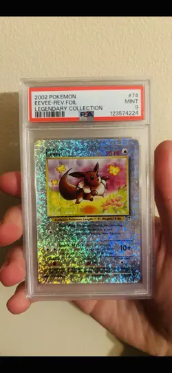 Pokemon Eevee Reverse Holo Legendary Collection 2002 PSA 9 - Image 1