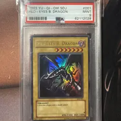 2003 Yu-Gi-Oh! SDJ Red-Eyes Black Dragon #001 PSA 9 MINT - Image 1