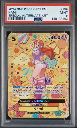 2024 ONE PIECE OP09-EMPERORS IN THE NEW WORLD SPECIAL ALTERNATE ART NAMI PSA 9 - Image 1