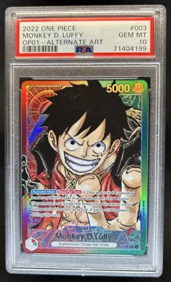 2022 One Piece Romance Dawn Monkey.D.Luffy Alternate Art #OP01-003 PSA 10 - Image 1