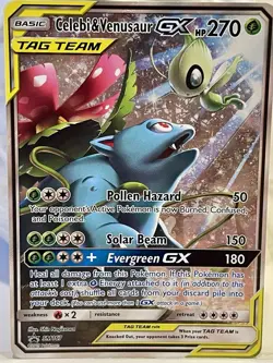 Pokemon TCG Celebi & Venusaur GX SM167 Black Star Promo Holo Card - Image 1