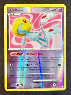 Uxie 18/123 2007 Mysterious Treasures Pokemon Card Reverse Holo Rare - Lp - Image 1
