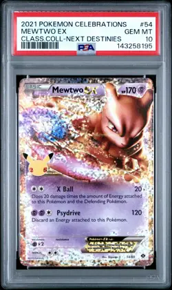 PSA 10 GEM MINT Mewtwo EX Celebrations Classic Collection Pokemon Card 54/99 - Image 1