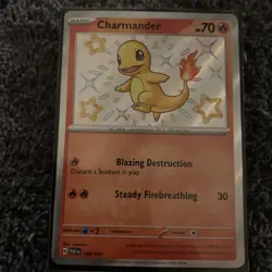 Charmander 109/091 SV: Paldean Fates Shiny Rare Holo Pokemon Card English NM/MT - Image 2