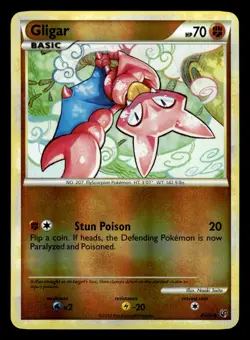 Gligar 49/90 Reverse Holo HGSS Undaunted Pokemon Card - Image 1