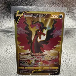 Galarian Moltres V Secret Rare Gold 183/172 Swsh09: Brilliant Stars Pokemon Card - Image 1