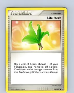 Pokemon TCG Life Herb Platinum 108/127 Regular Uncommon Card Played LP - Image 1