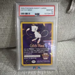 1999 Catch Mew! Pokemon Insert Card PSA 10 Gem Mint WOTC Promo - Image 1