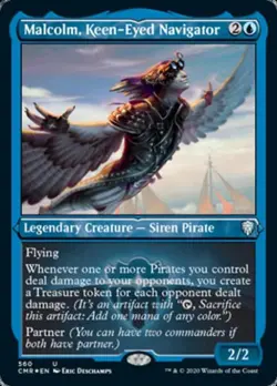 Malcolm, Keen-Eyed Navigator (Foil Etched) -Foil Near Mint MTG Commander Legends - Image 1