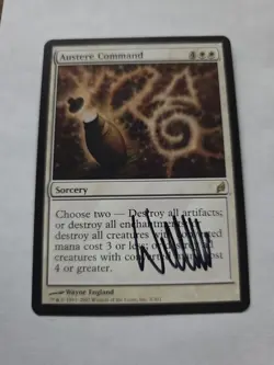 Austere Command SIGNED By Wayne England Mtg Magic The Gathering - Image 1