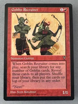 Goblin Recruiter Visions Regular MTG—Never Played NM—Vintage Magic the Gathering - Image 1
