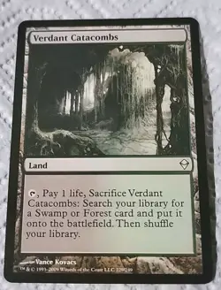 MTG Verdant Catacombs Zendikar Rare Mp - Image 1