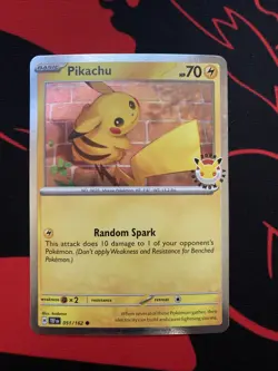 Pikachu 051/162 Pokemon Day 2026 Stamp Cosmos Holo Promo Temporal Forces English - Image 1