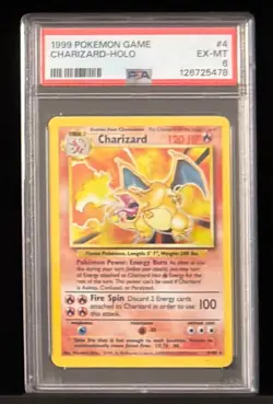 Charizard Base Set 4/102 Holo 1999 Pokemon Excellent - EX-MT Unlimited #4 PSA 6 - Image 1