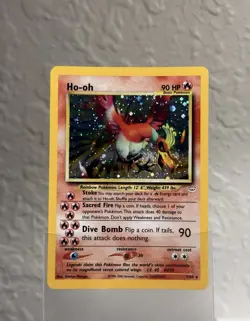 Pokemon TCG Double Holo Error Neo Revelation Ho-oh 7/64 Holo Rare SWIRL 🌀Clean! - Image 1