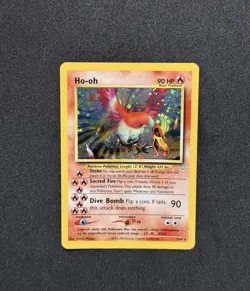 Pokemon TCG Double Holo Error Neo Revelation Ho-oh 7/64 Holo Rare SWIRL 🌀Clean! - Image 2