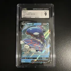 Pokemon Kyogre V Ultra Rare Holo CGC 9 Crown Zenith 037/159 Basic 230 HP - Image 1