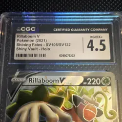 Pokemon Rillaboom V Shining Fates Shiny Vault SV105/SV122 CGC 4.5 Holo - Image 2