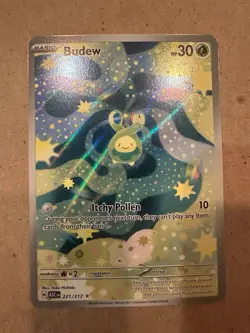 Pokemon Budew ASC 221/217 Holo Rare 30 HP Plant Pokemon TCG Card Stock - Image 1