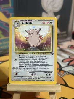 Pokemon Clefable Jungle Holo Rare Unlimited 01/64 70 HP 1999 English Card - Image 1