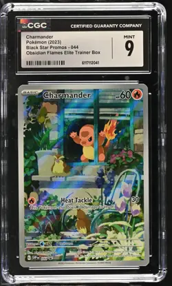 2023 Pokemon Black Star Promos Charmander Obsidian Flames ETB CGC 9 #044 - Image 1