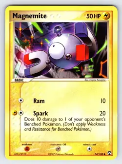 Magnemite 54/108 2007 EX Power Keepers Pokemon Card TCG Non Holo Common - Lp - Image 1