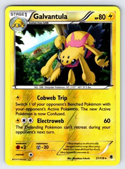 Galvantula 27/119 2014 Phantom Forces Pokemon Card TCG Reverse Holo Rare - Vlp - Image 1