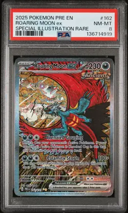 2025 POKEMON PRE EN-PRISMATIC EVOLUTIONS #162 ROARING MOON EX PSA 8 - Image 1
