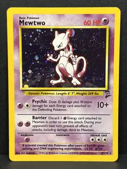 Pokemon TCG Mewtwo 10/130 Base Set 2 Holo WOTC - NM/LP - Image 1