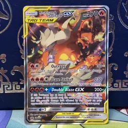 Pokemon 2019 Tag Team Reshiram & Charizard GX SM201 Sm Holo MP - Image 1