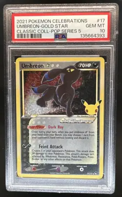 2021 Pokemon SWSH Celebrations Umbreon Classic Gold Star #17/17 PSA 10 - Image 1