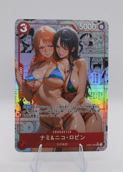 Nami And Nico Robin One Piece Custom Sexy Waifu Doujin Trading Card Manga Art 3 - Image 1