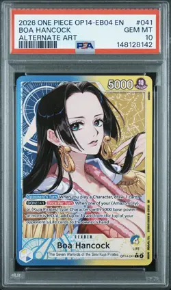 2026 ONE PIECE OP14-EB04 #041 BOA HANCOCK ALTERNATE ART LEADER PSA 10 AZURE SEA - Image 1