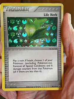 POKEMON LIFE HERB 90/101 UNCOMMON HOLOFOIL EX HIDDEN LEGENDS MP CARD - Image 1