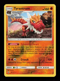 Tyrantrum 69/131 Reverse Holo Rare SM - Forbidden Light Pokemon Card - Image 1